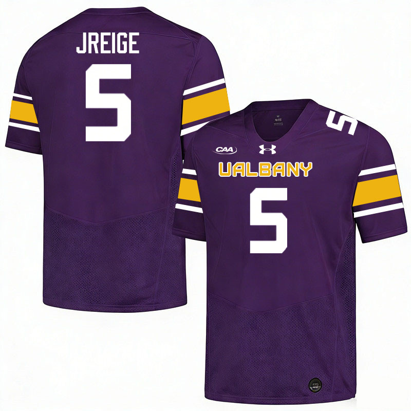 UAlbany Great Danes #5 Alex Jreige College Football Jerseys,Uniforms-Purple
